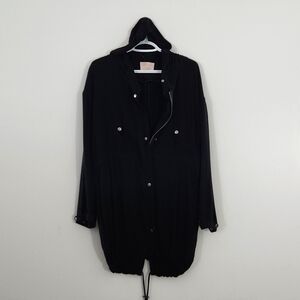 Love Tree Black Hooded Light Jacket size Large